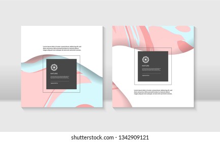 Abstract paper cut concept square backgrounds 