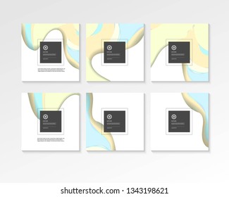 Abstract paper cut concept square backgrounds 