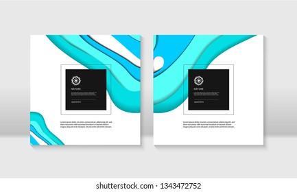 Abstract paper cut concept square backgrounds 