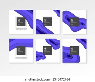 Abstract paper cut concept square backgrounds 