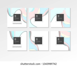 Abstract paper cut concept square backgrounds 