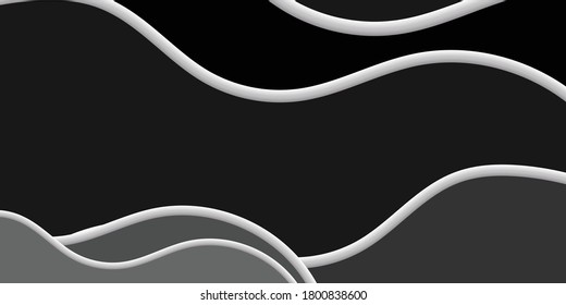 Abstract paper cut design background in blue dark color. Vector illustration 3d style. Modern vector illustration for concept design. Realistic 3d layered smooth bending objects