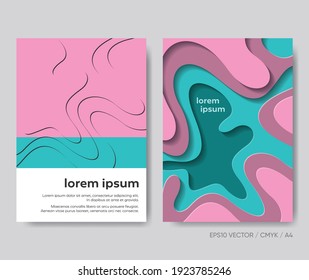 Abstract paper cut design creative vector brochure template