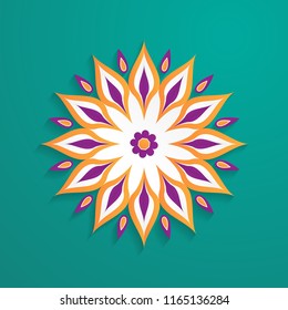 abstract paper cut design template, circle ornament with colorful concept vector eps 10