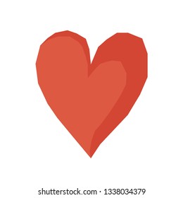 Abstract paper cut heart pattern. Childish crafted heart for design birthday card, valentine's day poster, shop sale advertising, bag print etc.  