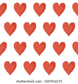 Abstract paper cut heart seamless pattern background. Childish crafted heart for design holiday wrapping paper, baby nappy, textile, birthday wallpaper etc.  