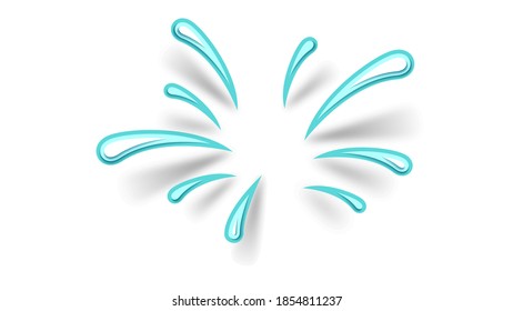 Abstract Paper Cut Ilustration Water Splash Drops Color Blue Background Vector Design Style