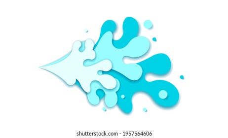 Resumen Papel Corte Ilustración Agua Splash Drogas Color Fondo Naranja Estilo Diseño