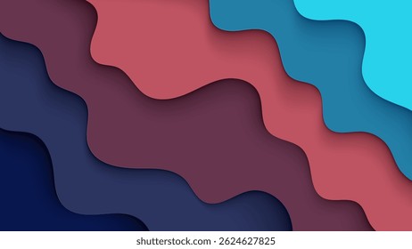 Abstract Paper Cut Layered Design in Vibrant Colors