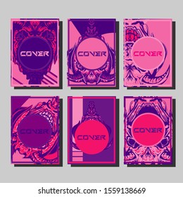 Abstract paper cut layout top view. Flyer templates with paper cut geometric. Pastel colors. Vector cover set craft paper style.
