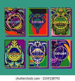 Abstract paper cut layout top view. Flyer templates with paper cut geometric. Pastel colors. Vector cover set craft paper style.