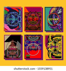 Abstract paper cut layout top view. Flyer templates with paper cut geometric. Pastel colors. Vector cover set craft paper style.