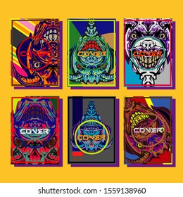 Abstract paper cut layout top view. Flyer templates with paper cut geometric. Pastel colors. Vector cover set craft paper style.