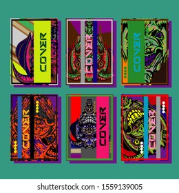 Abstract paper cut layout top view. Flyer templates with paper cut geometric. Pastel colors. Vector cover set craft paper style.