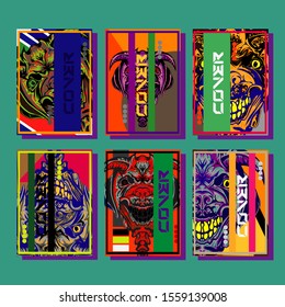 Abstract paper cut layout top view. Flyer templates with paper cut geometric. Pastel colors. Vector cover set craft paper style.