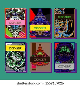 Abstract paper cut layout top view. Flyer templates with paper cut geometric. Pastel colors. Vector cover set craft paper style.