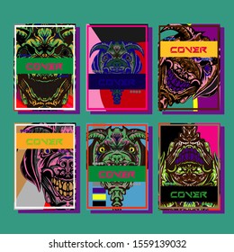 Abstract paper cut layout top view. Flyer templates with paper cut geometric. Pastel colors. Vector cover set craft paper style.
