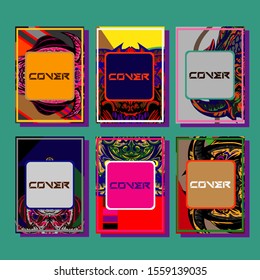 Abstract paper cut layout top view. Flyer templates with paper cut geometric. Pastel colors. Vector cover set craft paper style.