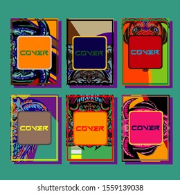 Abstract paper cut layout top view. Flyer templates with paper cut geometric. Pastel colors. Vector cover set craft paper style.