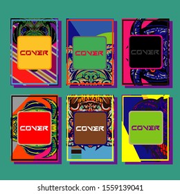 Abstract paper cut layout top view. Flyer templates with paper cut geometric. Pastel colors. Vector cover set craft paper style.