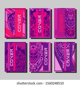 Abstract paper cut layout top view. Flyer templates with paper cut geometric. Pastel colors. Vector cover set craft paper style.