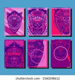 Abstract paper cut layout top view. Flyer templates with paper cut geometric. Pastel colors. Vector cover set craft paper style.
