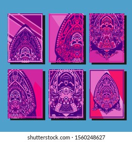 Abstract paper cut layout top view. Flyer templates with paper cut geometric. Pastel colors. Vector cover set craft paper style.
