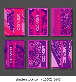 Abstract paper cut layout top view. Flyer templates with paper cut geometric. Pastel colors. Vector cover set craft paper style.