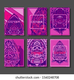 Abstract paper cut layout top view. Flyer templates with paper cut geometric. Pastel colors. Vector cover set craft paper style.