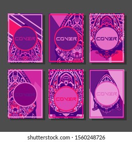Abstract paper cut layout top view. Flyer templates with paper cut geometric. Pastel colors. Vector cover set craft paper style.