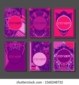Abstract paper cut layout top view. Flyer templates with paper cut geometric. Pastel colors. Vector cover set craft paper style.