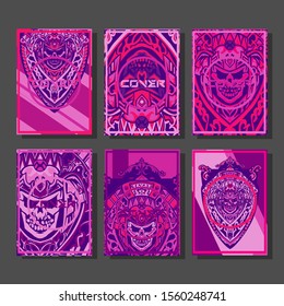 Abstract paper cut layout top view. Flyer templates with paper cut geometric. Pastel colors. Vector cover set craft paper style.