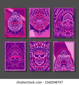 Abstract paper cut layout top view. Flyer templates with paper cut geometric. Pastel colors. Vector cover set craft paper style.