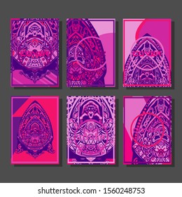 Abstract paper cut layout top view. Flyer templates with paper cut geometric. Pastel colors. Vector cover set craft paper style.