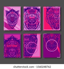Abstract paper cut layout top view. Flyer templates with paper cut geometric. Pastel colors. Vector cover set craft paper style.