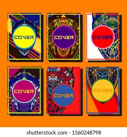 Abstract paper cut layout top view. Flyer templates with paper cut geometric. Pastel colors. Vector cover set craft paper style.