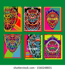 Abstract paper cut layout top view. Flyer templates with paper cut geometric. Pastel colors. Vector cover set craft paper style.