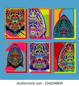 Abstract paper cut layout top view. Flyer templates with paper cut geometric. Pastel colors. Vector cover set craft paper style.
