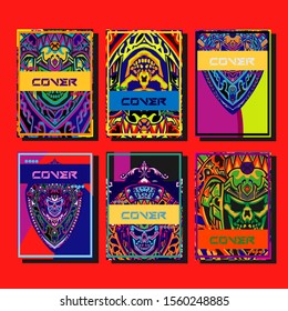 Abstract paper cut layout top view. Flyer templates with paper cut geometric. Pastel colors. Vector cover set craft paper style.