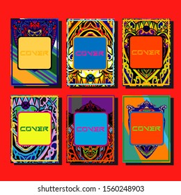 Abstract paper cut layout top view. Flyer templates with paper cut geometric. Pastel colors. Vector cover set craft paper style.