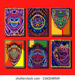 Abstract paper cut layout top view. Flyer templates with paper cut geometric. Pastel colors. Vector cover set craft paper style.
