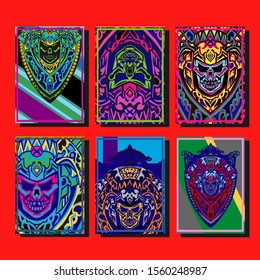 Abstract paper cut layout top view. Flyer templates with paper cut geometric. Pastel colors. Vector cover set craft paper style.