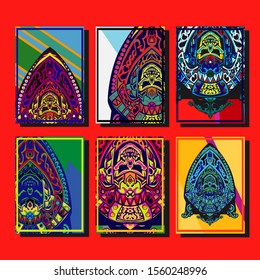 Abstract paper cut layout top view. Flyer templates with paper cut geometric. Pastel colors. Vector cover set craft paper style.