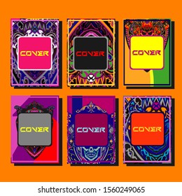 Abstract paper cut layout top view. Flyer templates with paper cut geometric. Pastel colors. Vector cover set craft paper style.