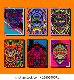 Abstract paper cut layout top view. Flyer templates with paper cut geometric. Pastel colors. Vector cover set craft paper style.