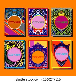 Abstract paper cut layout top view. Flyer templates with paper cut geometric. Pastel colors. Vector cover set craft paper style.