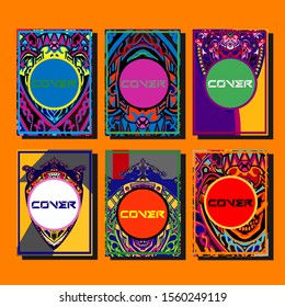 Abstract paper cut layout top view. Flyer templates with paper cut geometric. Pastel colors. Vector cover set craft paper style.