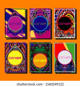 Abstract paper cut layout top view. Flyer templates with paper cut geometric. Pastel colors. Vector cover set craft paper style.