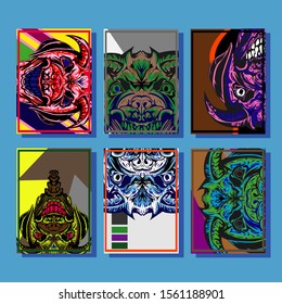 Abstract paper cut layout top view. Flyer templates with paper cut geometric. Pastel colors. Vector cover set craft paper style.