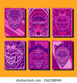 Abstract paper cut layout top view. Flyer templates with paper cut geometric. Pastel colors. Vector cover set craft paper style.